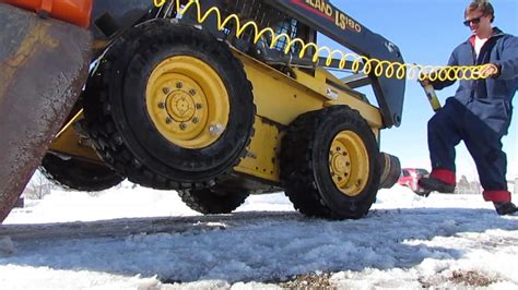 how to use starter fluid in skid steer|Rebeading skid loader tire with starter fluid .